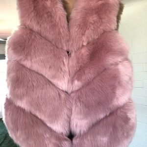 FAUX FOX FUR WAISCOAT VEST